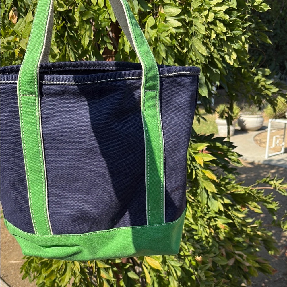 LandsEnd canvas pocket Tote Bag